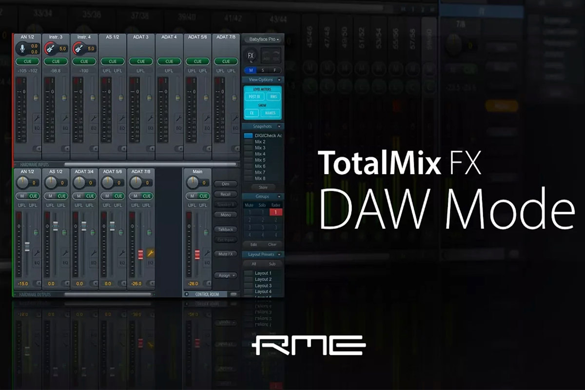 Einstieg TotalMix FX - DAW Mode für RME Audio Interfaces
